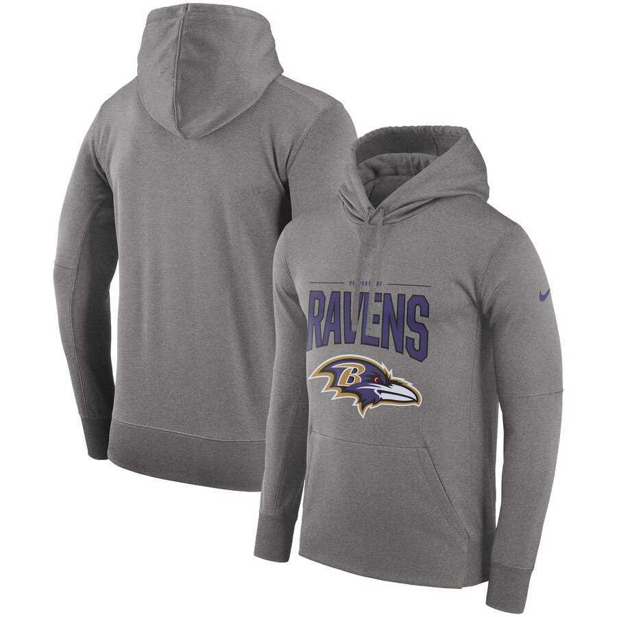 Baltimore Ravens Nike Sideline Property of Performance Pullover Hoodie Gray,We sell and wholesale Baltimore Ravens Nike Sideline Property of Performance Pullover Hoodie Gray on line form chian!